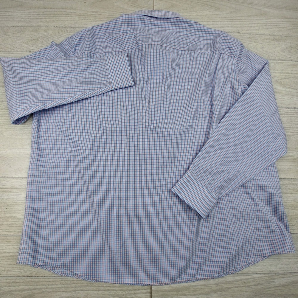 UNTUCKit Button Down Mens XXXLC Blue Orange Check Wrinkle Free Cotton Shirt - Picture 3 of 6